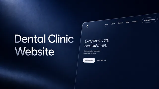 A dental clinic website open on a laptop